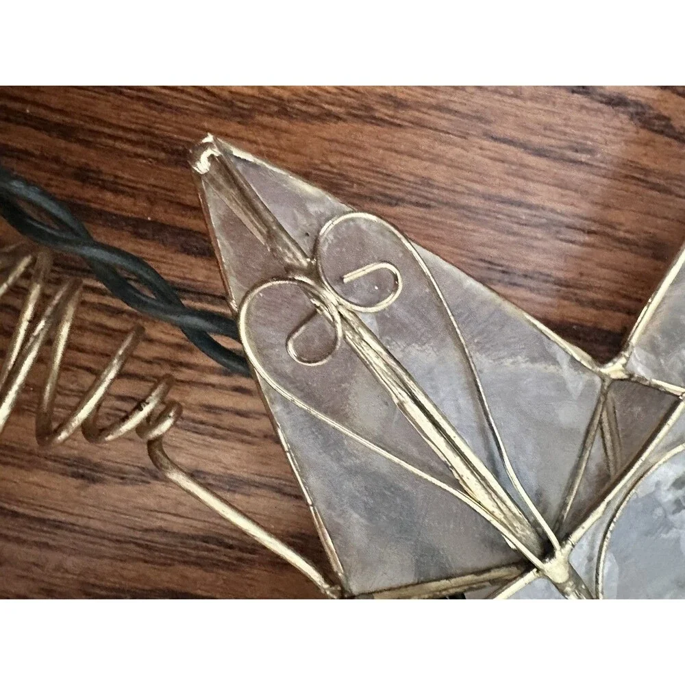 Capiz Shell Tree Topper In Gold Metal Frame 11 1/2